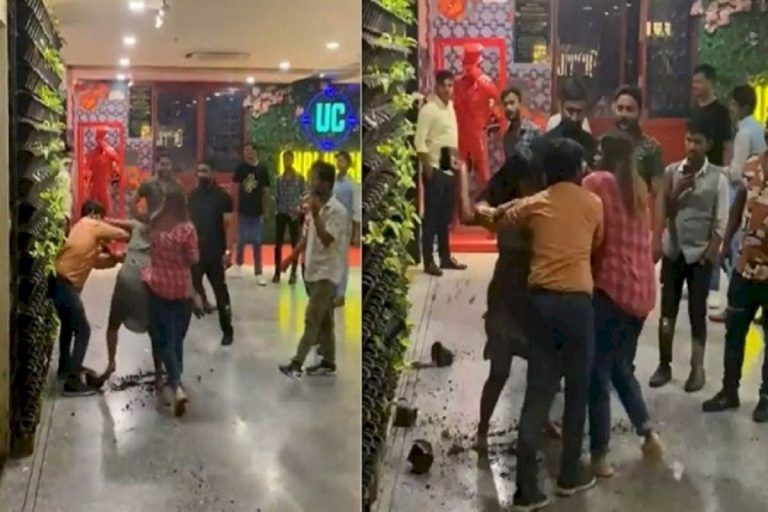 Two Women Thrash Man Outside Pub in Lucknow, Arrested After Video Goes Viral. Watch